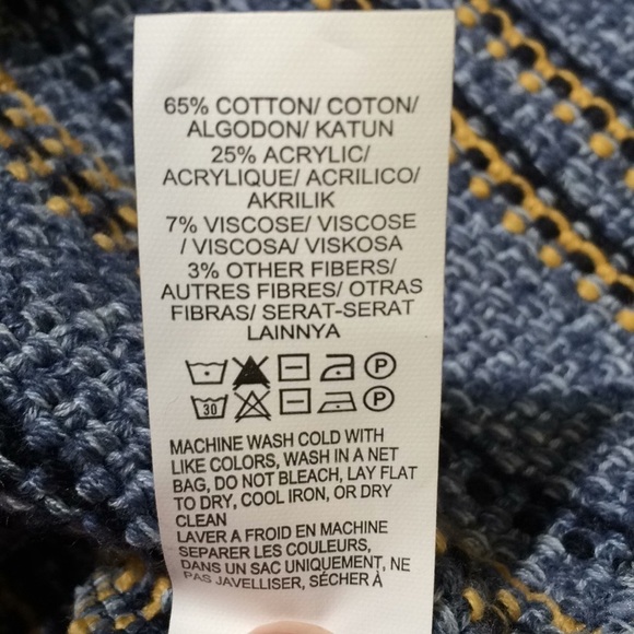 Lucky Brand Fringe Escape Boho Woven Embroidery Tapestry Knit Sweater Size XS - Picture 9 of 10